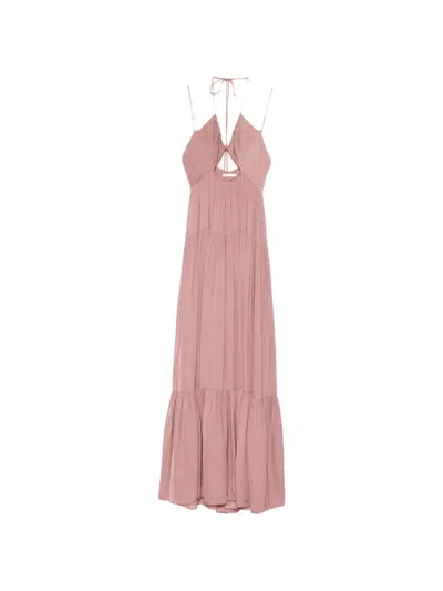 Patrizia Pepe Cut-out Detail Maxi Dress In Pink