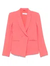 Patrizia Pepe Double-breasted Blazer In Pink