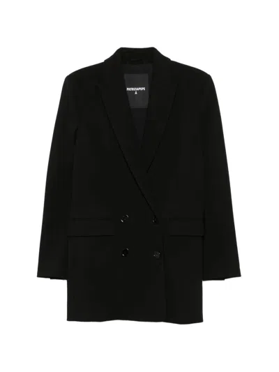 Patrizia Pepe Double-breasted Blazer In Black