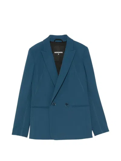 Patrizia Pepe Double-breasted Jacket In Blue