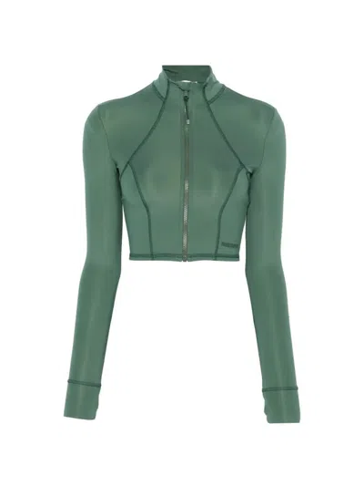 Patrizia Pepe Exposed-seam Zip-up Jacket In Green