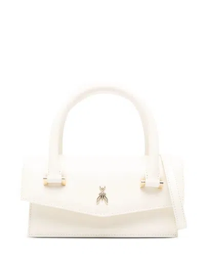 Patrizia Pepe Fly Bamby Handles Logo Tote Bag In White