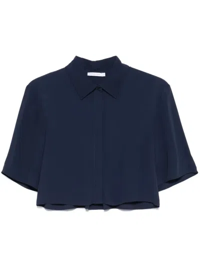 PATRIZIA PEPE PATRIZIA PEPE PATRIZIA PEPE LOGO-APPLIQUÉ CROPPED SHIRT