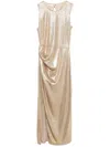 Patrizia Pepe Metallic-effect Midi Dress In Gold