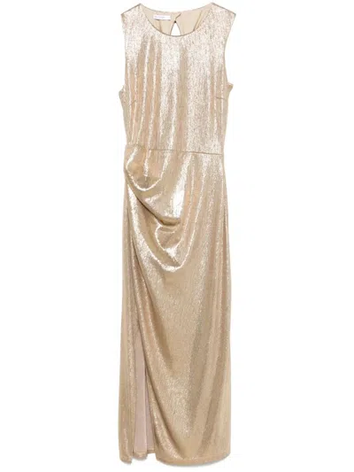 Patrizia Pepe Metallic-effect Midi Dress