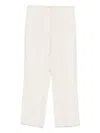 Patrizia Pepe Wide-leg High-waist Pants With Drawstring Closure In Neutral
