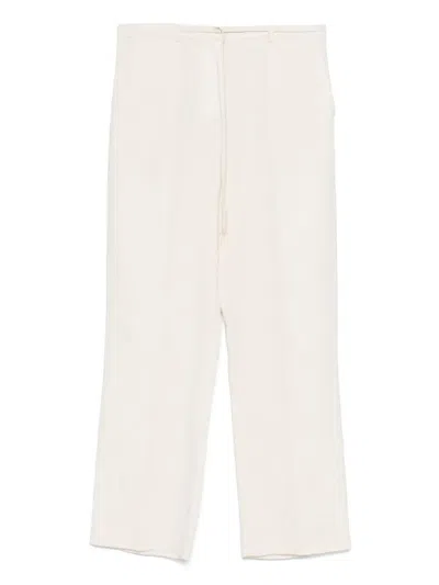 Patrizia Pepe Pants With Logo Patch In White