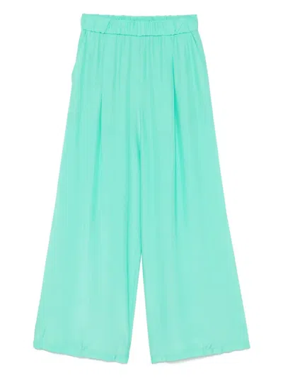 Patrizia Pepe Pants With Logo Plaque In Green