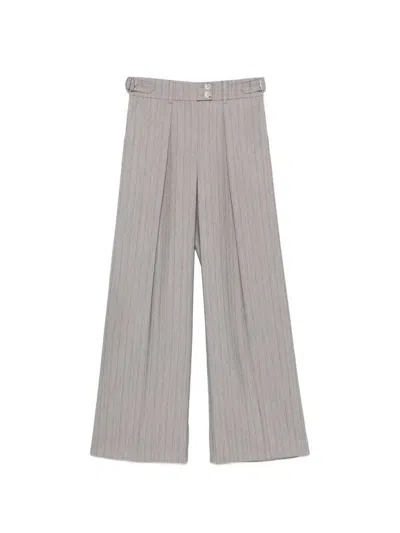 Patrizia Pepe Pinstriped Palazzo Pants In Gray
