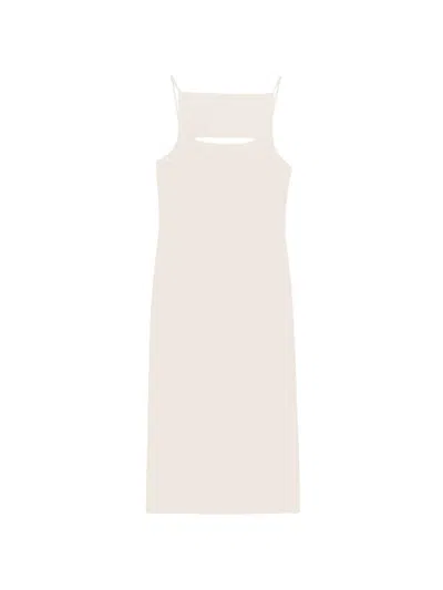 Patrizia Pepe Sleeveless Midi Dress In Neutral