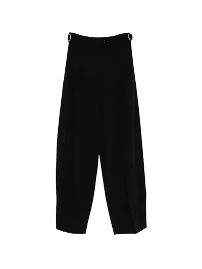 Patrizia Pepe Strap Wide Trousers In Black