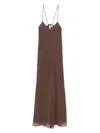 Patrizia Pepe Stripe-detailing Jumpsuit In Brown
