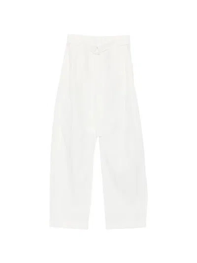 Patrizia Pepe Tapered Trousers In White