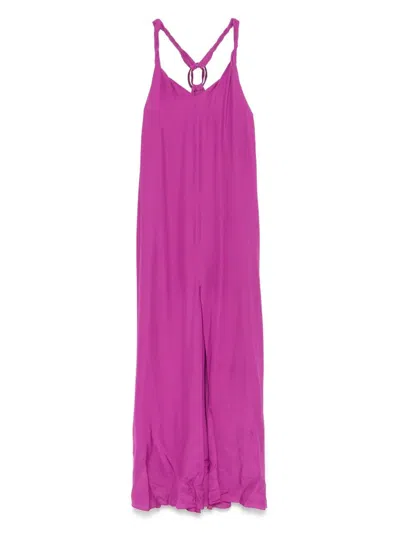 Patrizia Pepe Vestido Largo Con Cuello En V In Pink