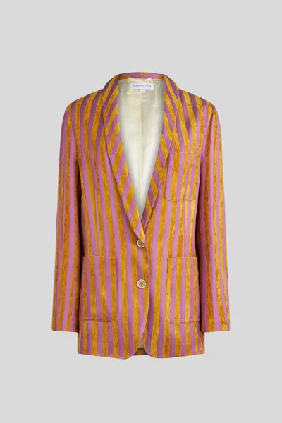 Patrizia Pepe Patrzia Pepe Giacca Monopetto Color Stripes In Multicolore