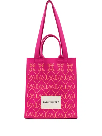 Patrizia Pepe Pattern-jacquard Tote Bag In Pink