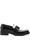 Patrizia Pepe Patterned Leather Loafers In Black