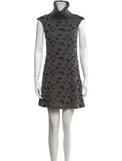Pre-owned Patrizia Pepe Patterned Mini Dress In Grey