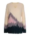 Patrizia Pepe Soft Oversized Sweater With White Pattern In Multi