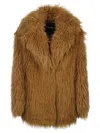 Patrizia Pepe Wide-lapel Coat In Brown