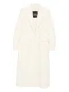 Patrizia Pepe Peak-lapel Coat In Neutral