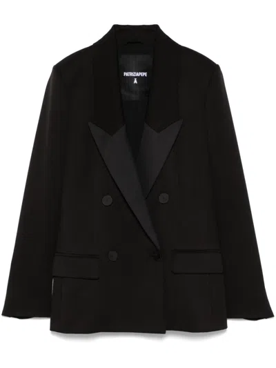 Patrizia Pepe Peak-lapels Blazer In Black