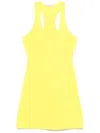 Patrizia Pepe Perforated-logo Mini Dress In Yellow