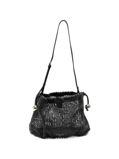 Patrizia Pepe Perforated Shoulder Bag In White