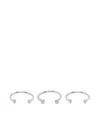 Patrizia Pepe Piercing Hoop Bracelets (set Of Three) In Silver