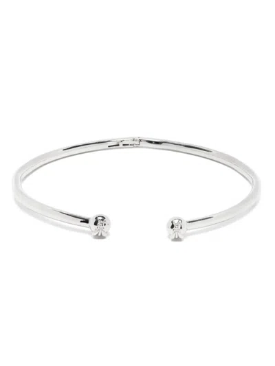 Patrizia Pepe Piercing Choker Necklace In Silver
