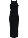 Patrizia Pepe Piercing-detail Midi Dress In Black
