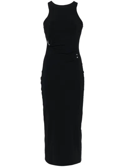 Patrizia Pepe Piercing-detail Midi Dress In Black