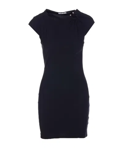 Patrizia Pepe Piercing-detail Mini Dress In Black