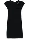 Patrizia Pepe Piercing-detail Mini Dress In Black