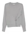 Patrizia Pepe Piercing-detail Sweater In Gray
