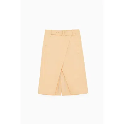 Patrizia Pepe Pink Cotton Midi Women's Skirt In Brown