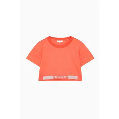 Patrizia Pepe Pink Cotton Tank Tops In Orange