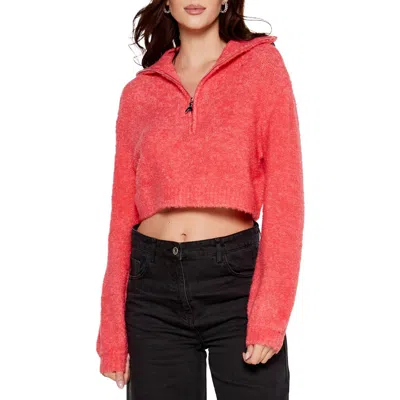 Patrizia Pepe Pink Marabou Sweater In Red