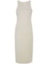 Patrizia Pepe Pinstripe-pattern Midi Dress In Grey