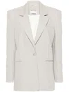 Patrizia Pepe Pinstripe Single-breasted Blazer In Grey