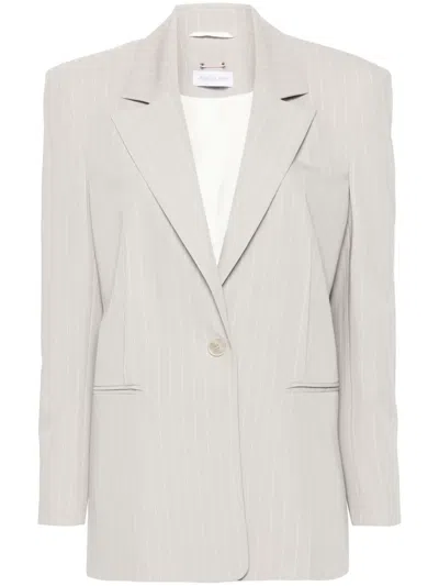 Patrizia Pepe Pinstripe Single-breasted Blazer In Grey