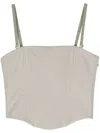Patrizia Pepe Pinstriped Cropped Corset In Grey