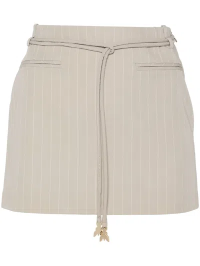 Patrizia Pepe Pinstriped Mini Skirt In Grey