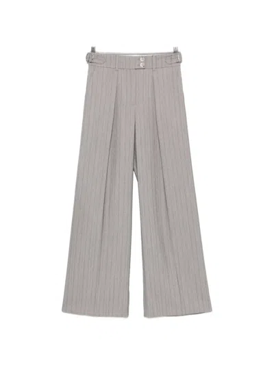 Patrizia Pepe Pinstriped Palazzo Pants In Gray