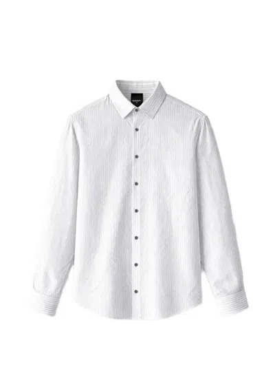 Patrizia Pepe Pinstripe-print Textured Shirt In White