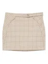 Patrizia Pepe Plaid-pattern Mini Skirt In Brown