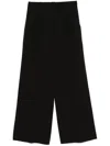 Patrizia Pepe Wide-leg High-waist Trousers With Pleated Front In Black