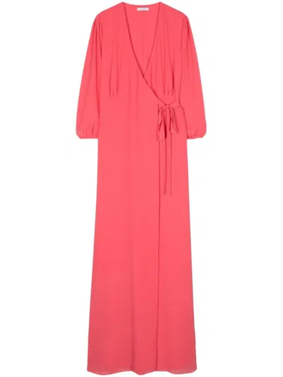 Patrizia Pepe Pleat-detail Wrap Dress In Red