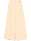 Patrizia Pepe High-waisted Wide-leg Pants With Flattering Drapery In Orange
