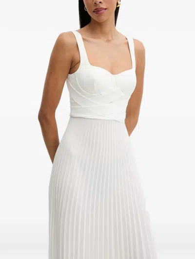 Patrizia Pepe Pleated Maxi Dress In White